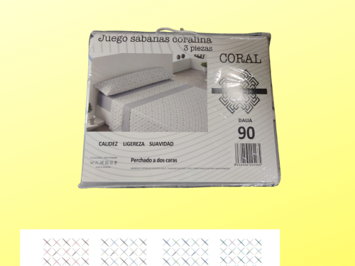 juego de sábanas coralina mod. dalia talla 90cm