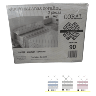 juego de sábanas coralina mod. azucena talla 105cm
